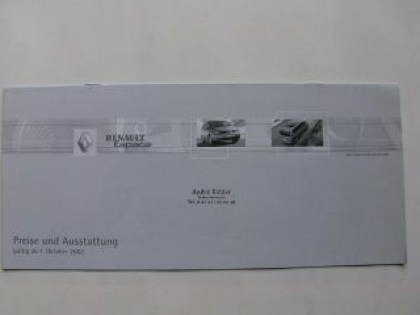 Renault Espace Preisliste 1.Oktober 2002 NEU