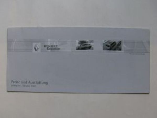 Renault Espace Preisliste & Ausstattungen 1.Oktober 2002