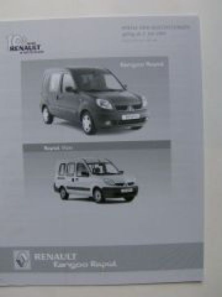 Renault Kangoo Rapid +Maxi Preisliste 1.7.2007 NEU