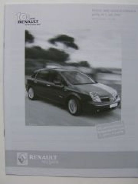 Renault Vel Satis Prospekt August 2007 NEU