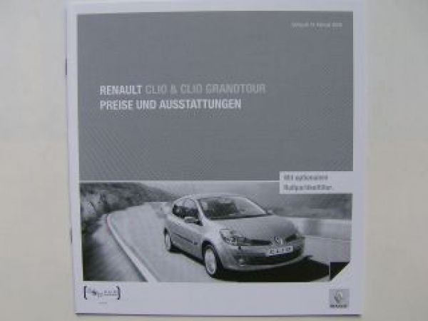 Renault Clio & Grandtour Preisliste 15.2.2008 NEU