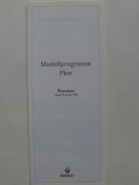 Renault Modellprogramm PKW Preisliste 10.1.1997