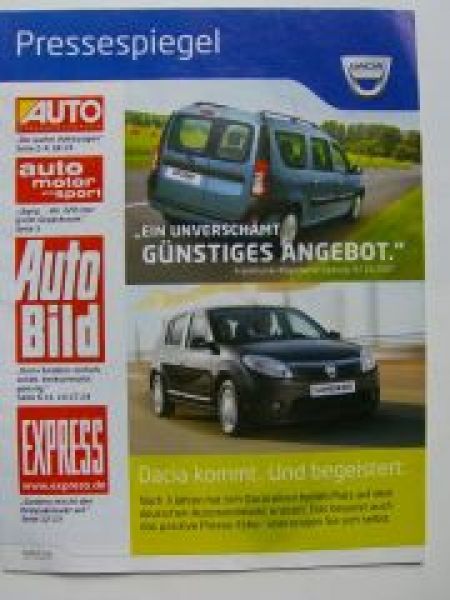 Dacia Pressespiegel Logan Sandero NEU