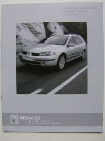 Renault Laguna +Grandtour Preisliste Juni 2005 NEU