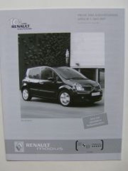 Renault Modus Preisliste 1.April 2007 NEU
