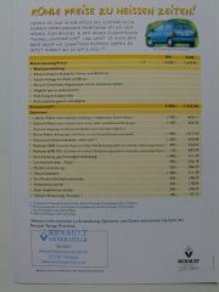 Renault Twingo Summertime Prospekt Sondermodell Juni 1999