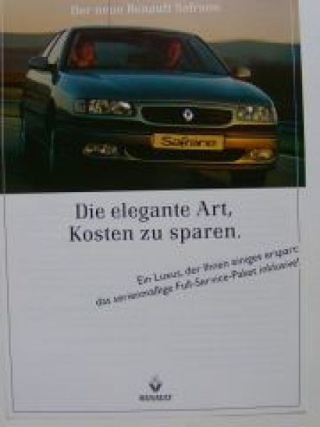 Renault neue Safrane Full-Service-Paket Prospekt 9/1996