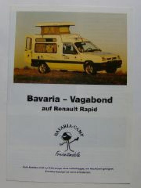 Renault Rapid Bavaria - Vagabond Freizeitmobile Prospekt