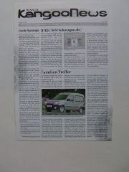 Renault Kangoo News Januar 1998 Prospekt