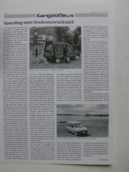 Renault Kangoo News Januar 1998 Prospekt
