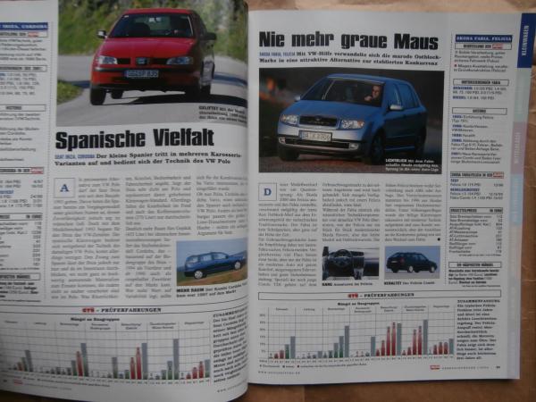 Auto Zeitung Gebrauchtwagen Spezial 2004 140 Modelle im Vergleich GTÜ-Report Stärken & Schwächen