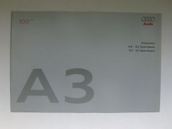 Audi Preisliste A3 +Sportback +S3 März 2008 NEU