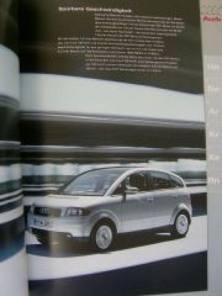 Audi A2 Prospektmappe 8Z September 2002 NEU