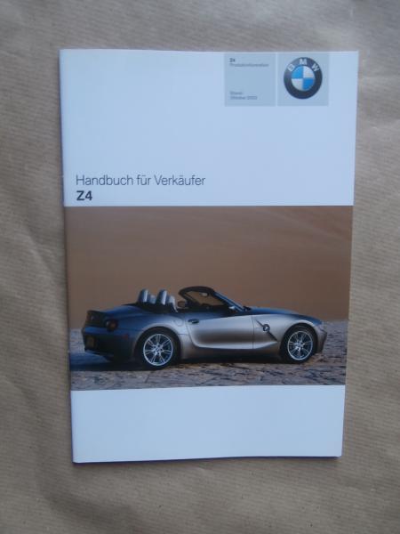 BMW Handbuch für Verkäufer Z4 Roadster E85 2.2i 2.5i 3.0i +Automatik 10/2003