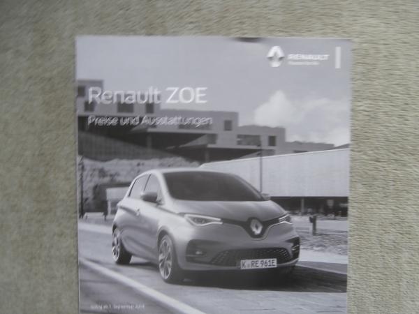 Renault Zoe Preise & Ausstattungen 1.September 2019 R110 R135 41kw 52kw