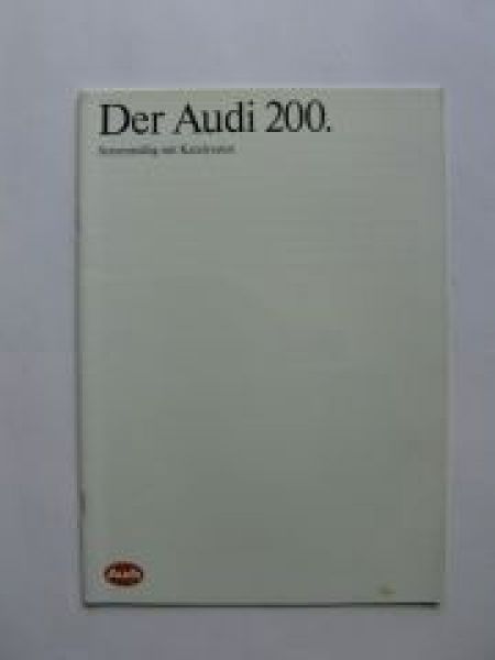Audi 200 (Typ 44) mit Katalysator +Avant Prospekt Januar 1990