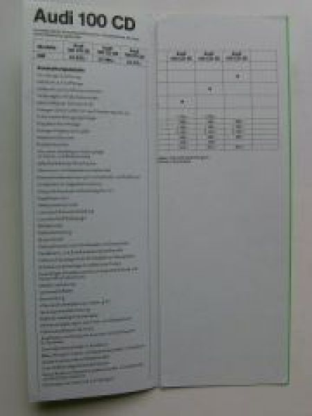 Audi Preisliste 100 CD 21. August 1978