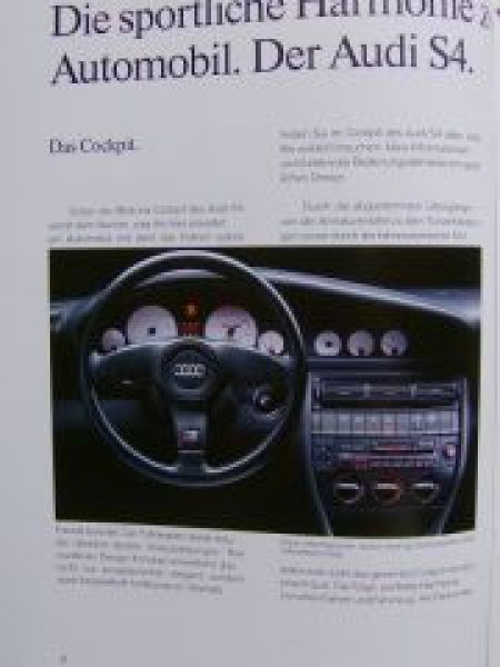 Audi S4 Limousine (C4) Prospekt Januar 1992 Rarität NEU