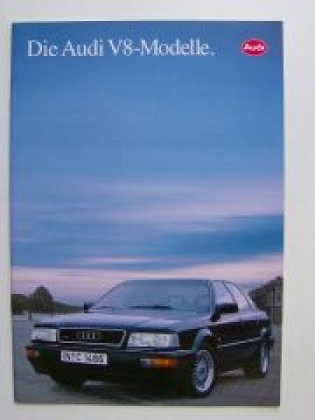 Audi V8-Modelle Prospekt (4C) Januar 1992 Rarität