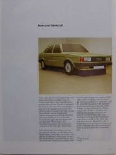 Audi Automobilbau in unserer Zeit 1981 Prospekt 80 100 200