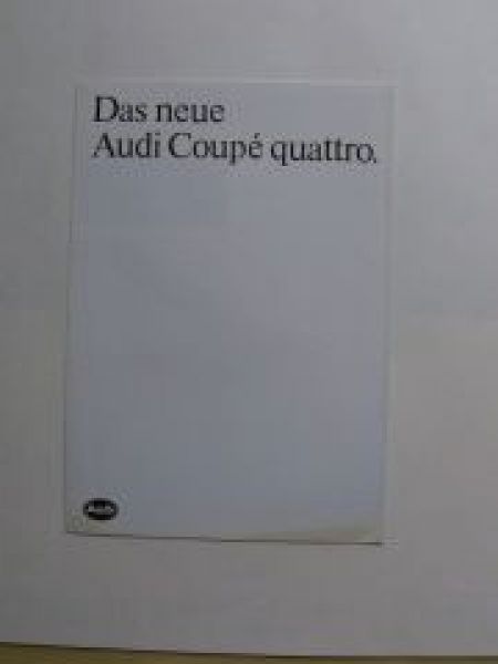 Audi Coupe quattro Prospekt September 1984