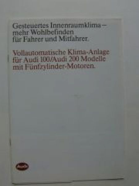 Audi 100/200 Modelle Vollautomatische Klima-Anlage Prospekt