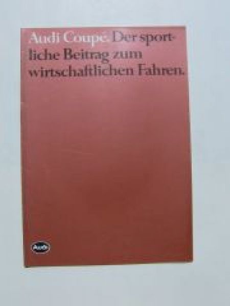 Audi Coupe Prospekt (Typ 85) August 1983 Rarität