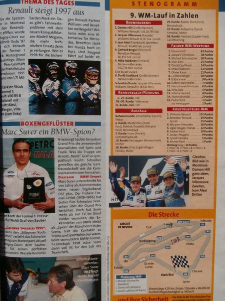 Auto Bild Spezial 1/96 Formel 1 Das Duell Frentzen vs. Schumacher,Hill schlägt Villeneuve