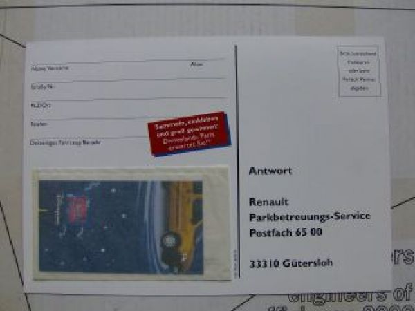 Renault Kangoo Disneyland Paris A4 Karte Rarität