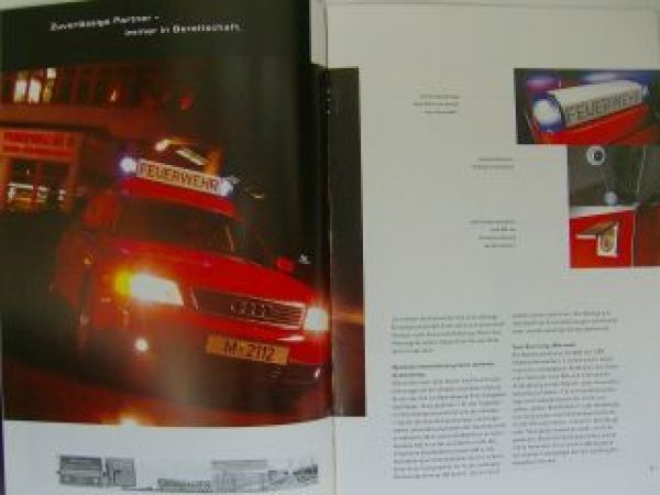 Audi Feuerwehr Notarzt A4 A6 Prospekt Mai 1998 NEU