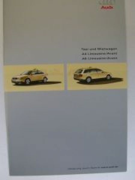 Audi Taxi/Mietwagen A4 Limousine +A6 +Avant Prospekt