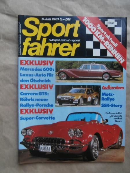 Sportfahrer 6/1981 Escort XR3 Dauertest,Talbot Matra Murena, Volvo 343 R-Sport,