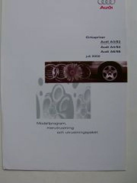 Audi Modellprogramm Preisliste A3/S3 A4/S4 A6/S6 Juli 2000