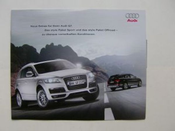 Audi Q7 style Paket Sport +Offroad Prospekt Juli 2008 NEU