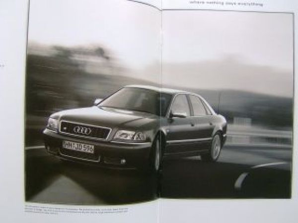 Audi S8 quattro Prospekt März 1999 UK Englisch NEU