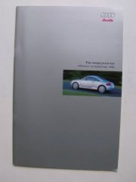 Audi the range price List September 1999 NEU