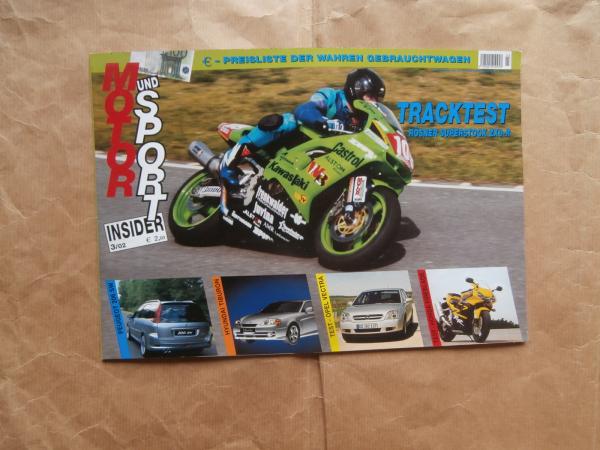 MOTOR und SPORT Insider 3/02 Rösner Superstock ZX9-R, Alfa Romeo 156 GTA SW,C5 Break,