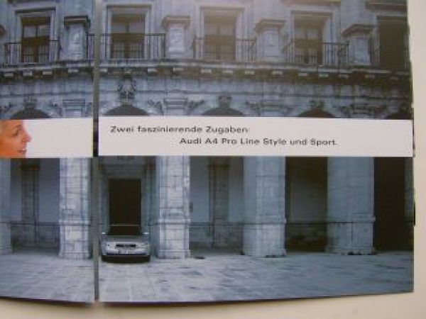 Audi A4 Pro Line Style & Sport Prospekt  Januar 2000 NEU