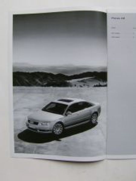 Audi Preisliste A8 (4E2) August 2002 NEU