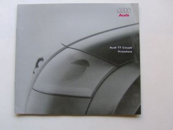 Audi Preisliste TT Coupe Dezember 1999 NEU