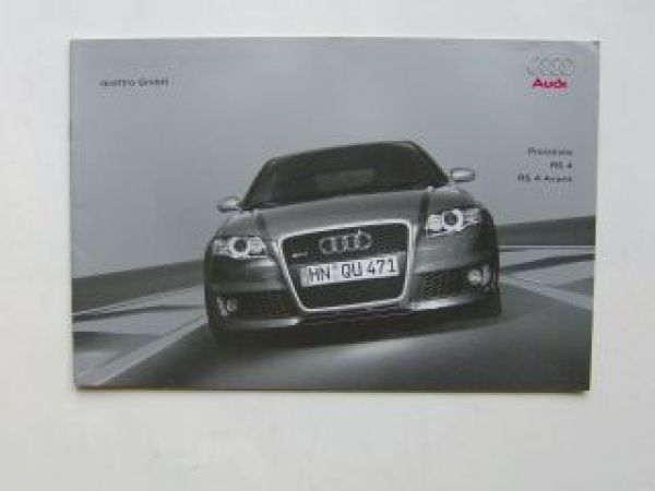 Audi Preisliste RS 4 +Avant Mai 2007 NEU