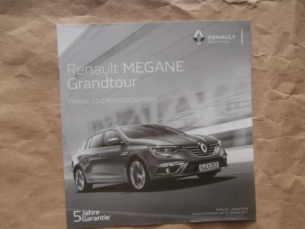 Renault Megane Grandtour Preisliste 1.Januar 2018