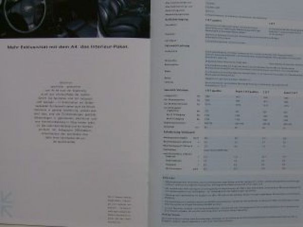 Audi A4 hoch 3 Pakete für Individualisten Prospekt Mai 2000