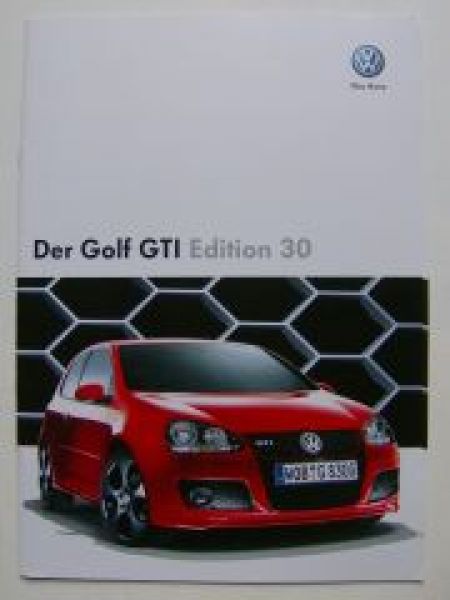 VW Golf GTi Edition 30 Prospekt Typ 1K Oktober 2007