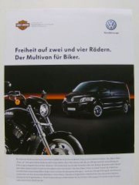 VW Multivan Harley Davidson Prospektblatt für Biker T5