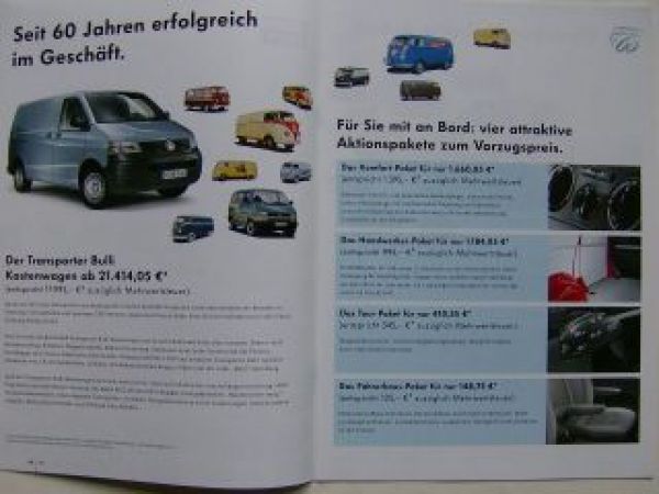VW Jubiläums Transporter T5 T4 T3 T2 T1 Prospekt 9/2007
