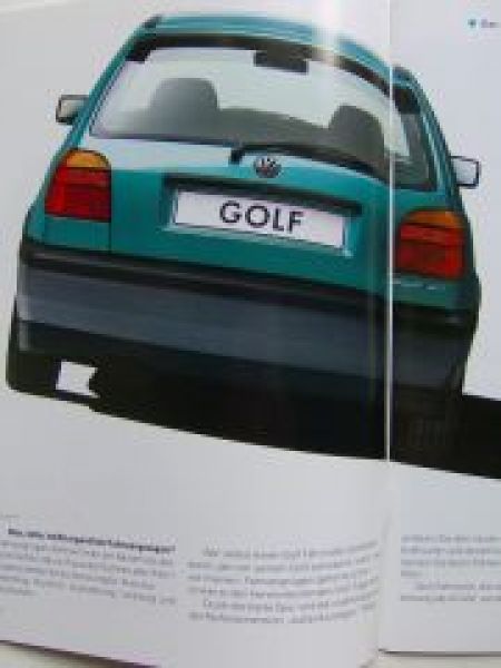 VW Golf3 1H1 Prospekt Januar 1992 NEU