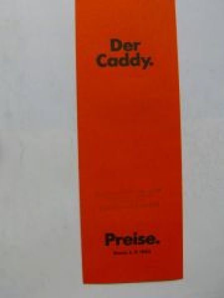VW Caddy Typ 14 Prospekt Januar 1983 Rarität