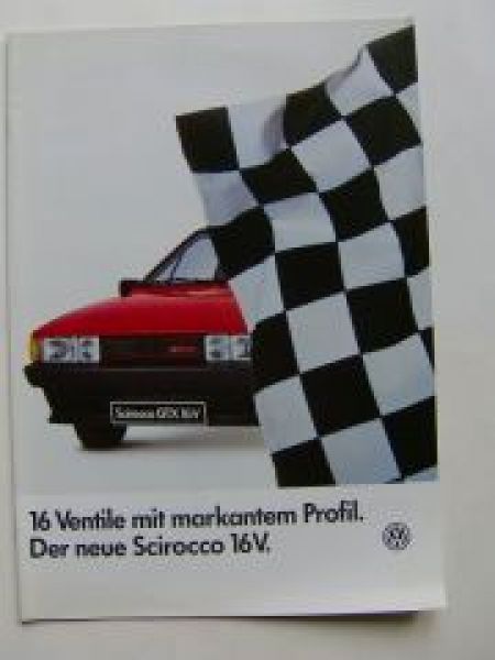 VW Scirocco 16V (53B) Prospekt August 1985 Rarität