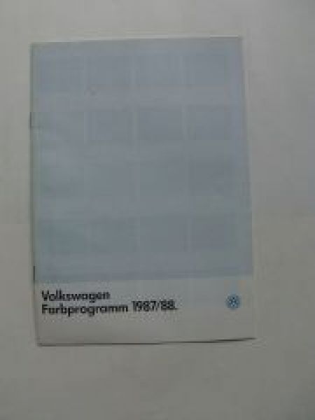 VW Farbprogramm 1987/88 Prospekt April 1987 Rarität
